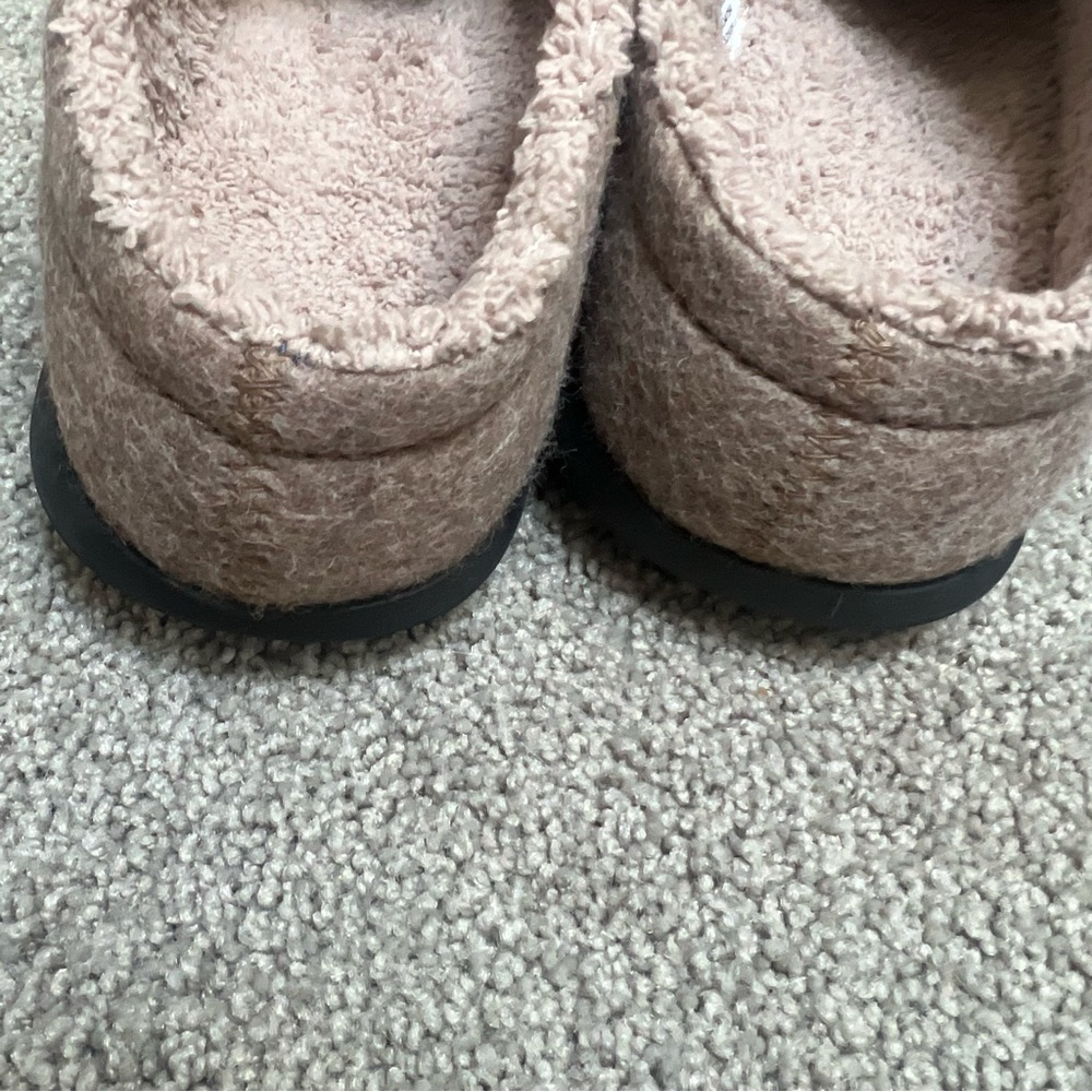 L.L. Bean Tan Felt Mules with Red Truck and Green Tree Appliqué - Picture 5 of 5